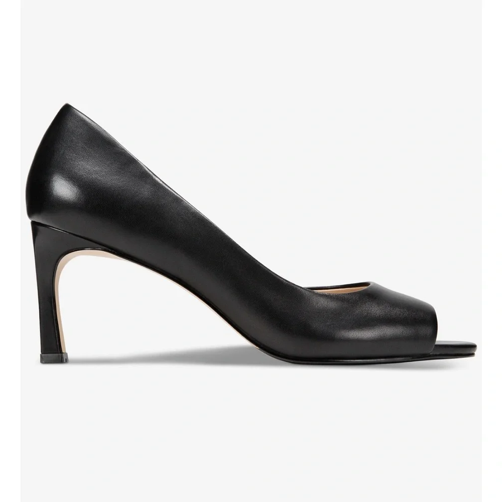 Giani Bernini Women's Valorr Peep Toe d'Orsay Leather Pumps- Size 5